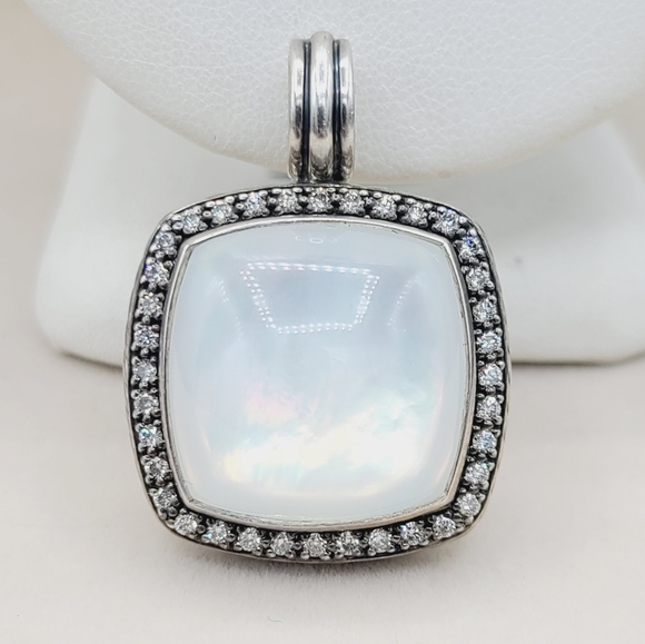 David Yurman Jewelry - David Yurman Albion Moonlight Ice 20mm Moonstone Diamond Pendant Enhancer